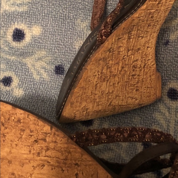 DAMANI CORK SANDALS , made in Italy, slip ons size 7, wedge cork - Picture 6 of 12